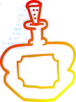 warm gradient line drawing cartoon perfume bottle vector