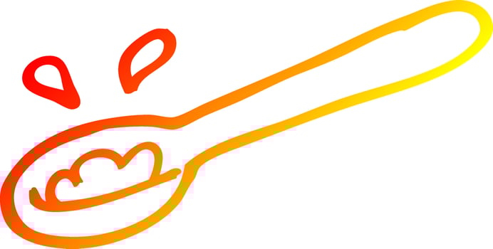 warm gradient line drawing cartoon ladle of food vector