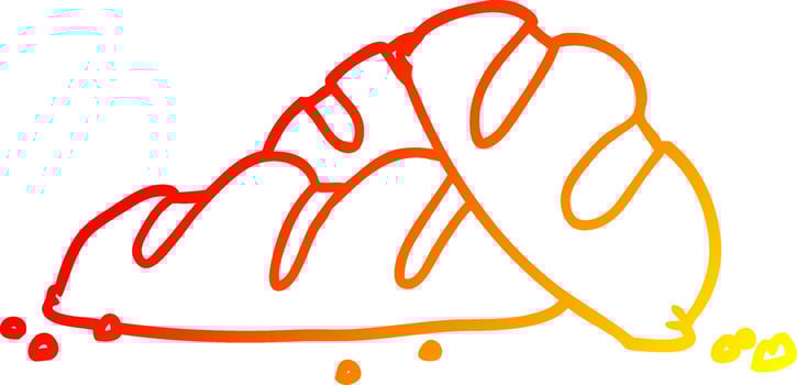 warm gradient line drawing loaves of freshly baked bread vector