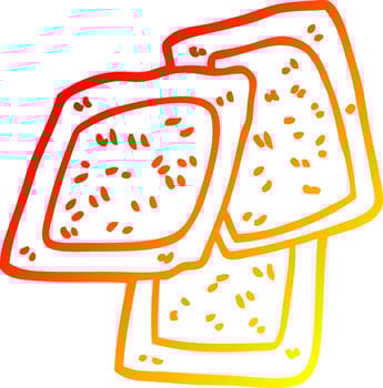 warm gradient line drawing cartoon teabags vector