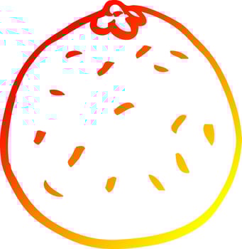 warm gradient line drawing cartoon tomato vector