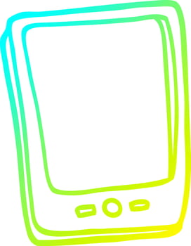 cold gradient line drawing cartoon touch screen mobile vector