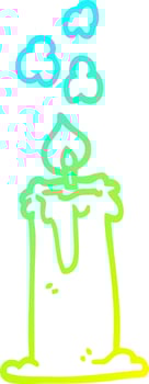 cold gradient line drawing cartoon candle burning vector
