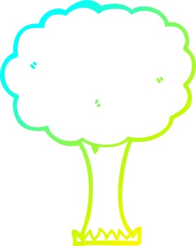cold gradient line drawing cartoon tree vector