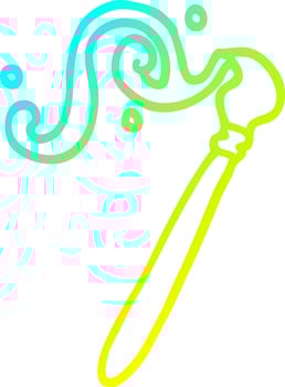 cold gradient line drawing cartoon paint brush vector