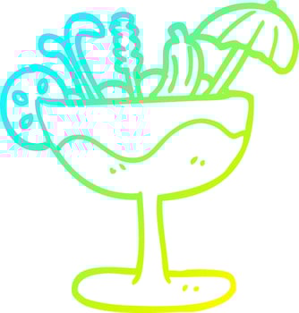 cold gradient line drawing cartoon cocktail vector