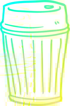 cold gradient line drawing cartoon coffee cup vector