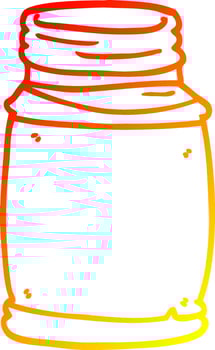 warm gradient line drawing cartoon glass jar vector