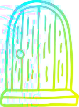 cold gradient line drawing cartoon round doorway vector