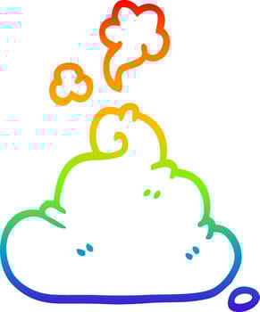 rainbow gradient line drawing cartoon poop vector