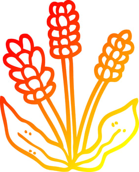 warm gradient line drawing cartoon lavender vector