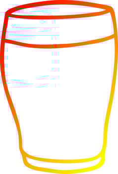warm gradient line drawing cartoon glass of milk vector