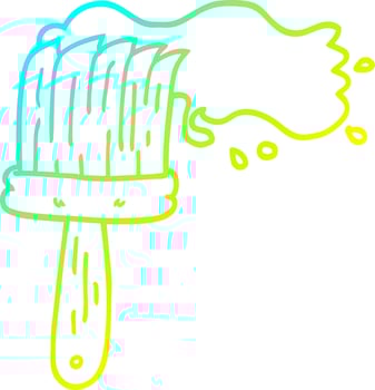 cold gradient line drawing cartoon paint brush vector