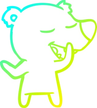 cold gradient line drawing cartoon bear vector