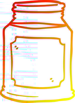 warm gradient line drawing cartoon liquid in a jar vector