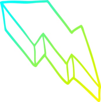 cold gradient line drawing cartoon decorative lightning bolt vector