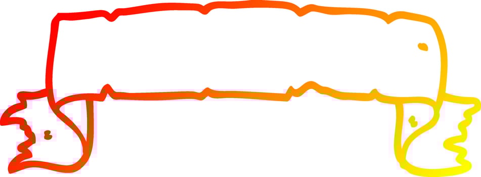 warm gradient line drawing cartoon scroll banner vector