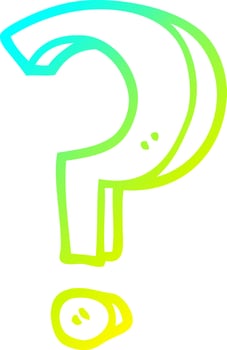 cold gradient line drawing cartoon question mark vector
