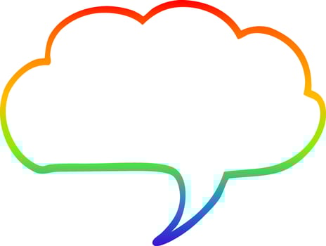 rainbow gradient line drawing cartoon expression bubble vector