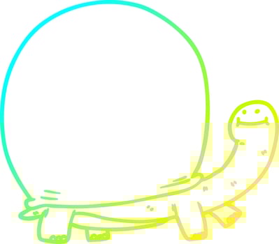 cold gradient line drawing cartoon tortoise vector