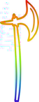 rainbow gradient line drawing cartoon axe vector
