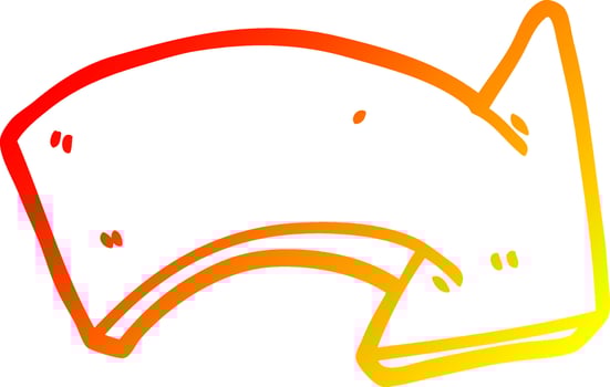 warm gradient line drawing cartoon pointing arrow sign vector