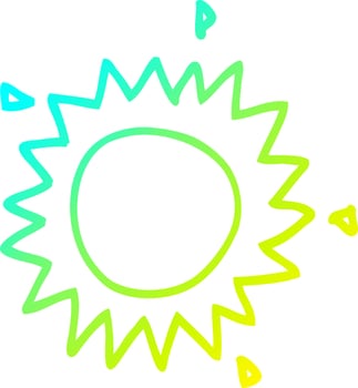cold gradient line drawing cartoon sun vector