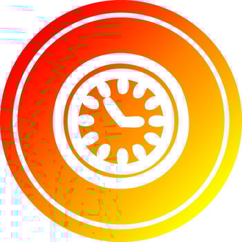 wall clock circular in hot gradient spectrum vector