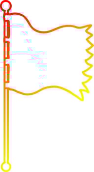warm gradient line drawing cartoon waving flag vector