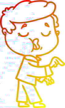 warm gradient line drawing cartoon man talking vector