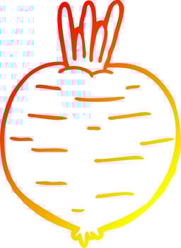 warm gradient line drawing cartoon vegetable vector