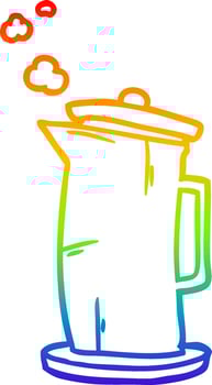 rainbow gradient line drawing old style kettle vector