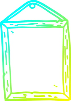 cold gradient line drawing cartoon picture frame vector