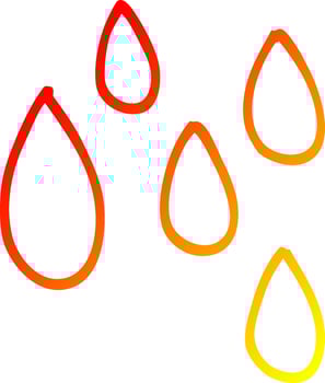 warm gradient line drawing cartoon rain drop vector