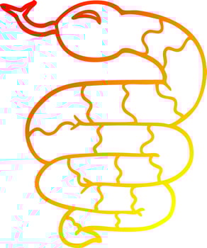 warm gradient line drawing cartoon snake vector