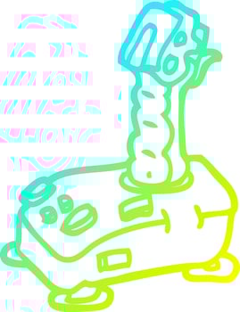 cold gradient line drawing cartoon joystick vector