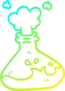 cold gradient line drawing cartoon chemical bottles vector