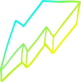cold gradient line drawing cartoon decorative lightning bolt vector