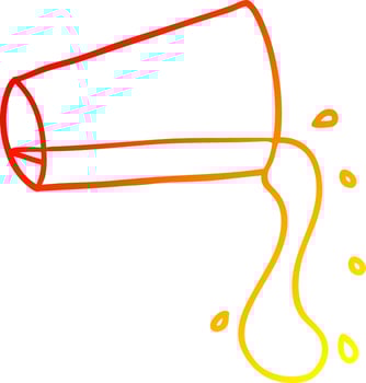 warm gradient line drawing cartoon cool drink of water vector