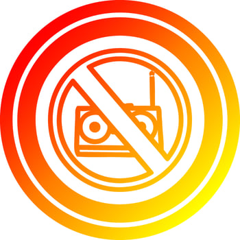 no music circular in hot gradient spectrum vector