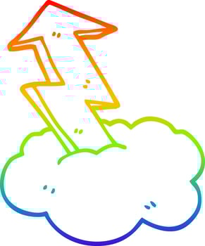 rainbow gradient line drawing cartoon growth arrow vector