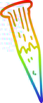 rainbow gradient line drawing cartoon wooden stake vector