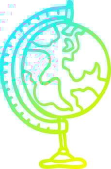 cold gradient line drawing cartoon globe vector