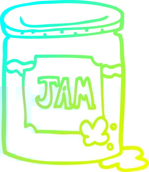 cold gradient line drawing cartoon jam pot vector