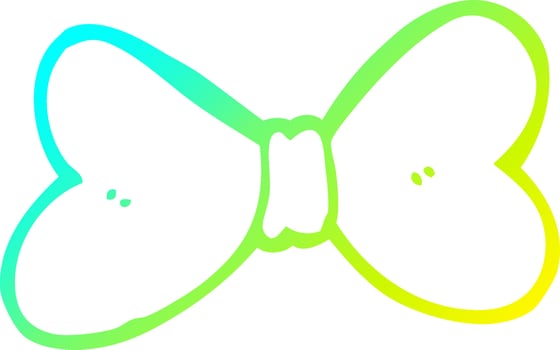 cold gradient line drawing cartoon bow tie vector