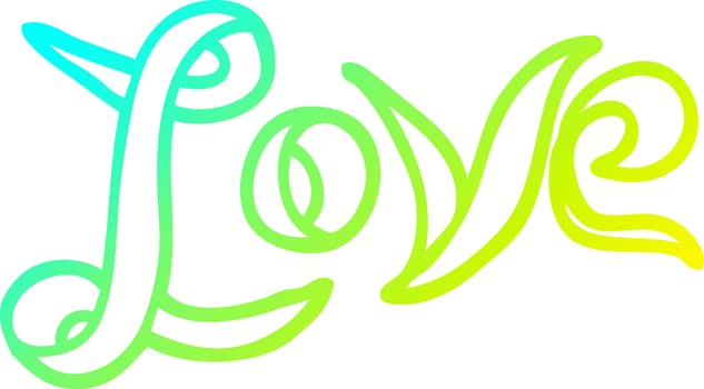 cold gradient line drawing cartoon love banner vector