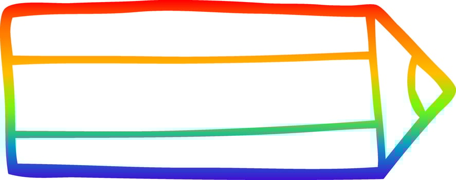 rainbow gradient line drawing cartoon colored pencil vector