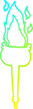 cold gradient line drawing cartoon flaming chalice vector
