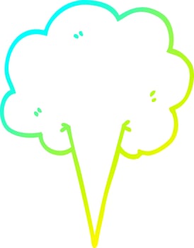cold gradient line drawing cartoon gust of air vector