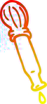 warm gradient line drawing cartoon dripping pipette vector
